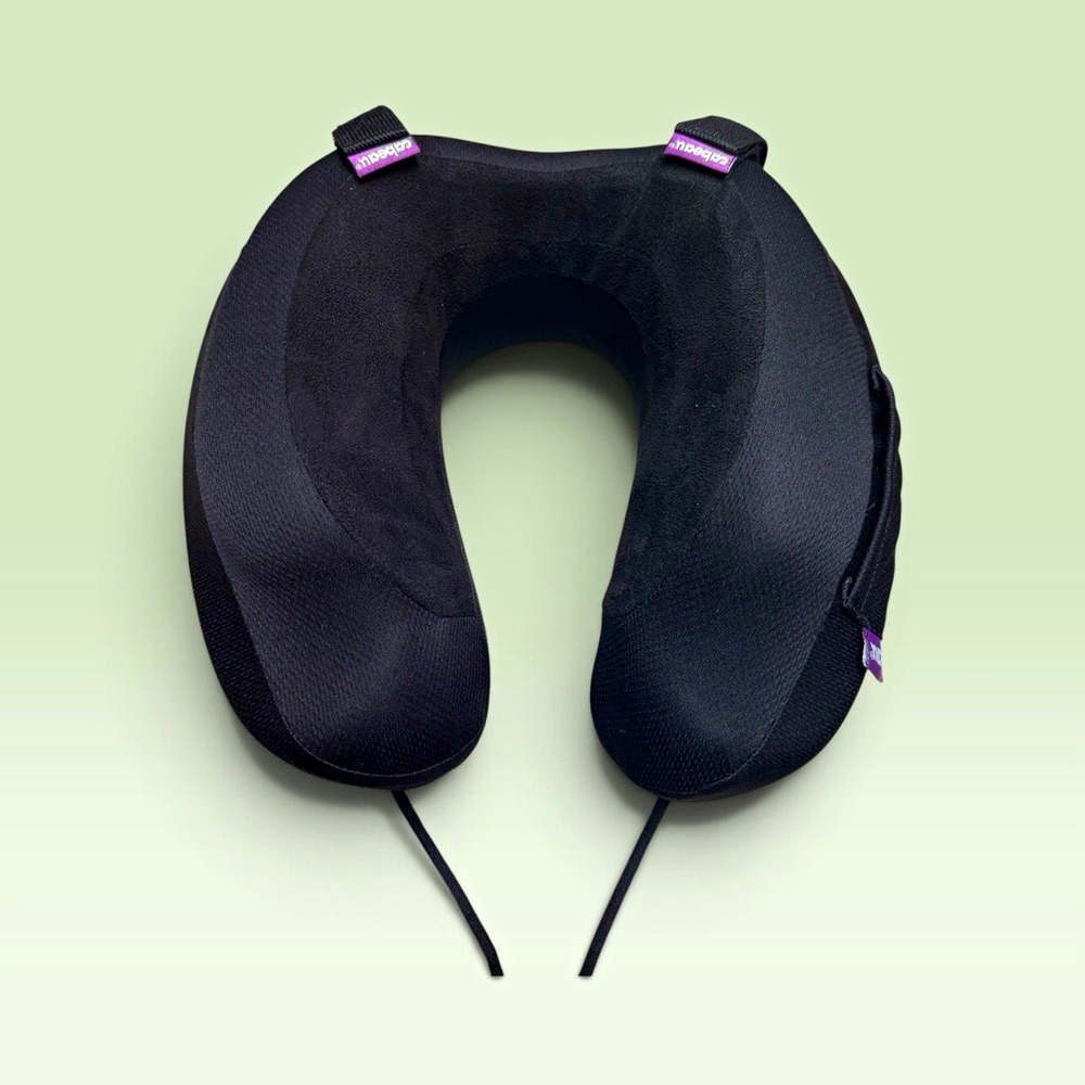 Cabeau Black Memory Foam Neck Pillow Travel U-Shaped Support Evolution